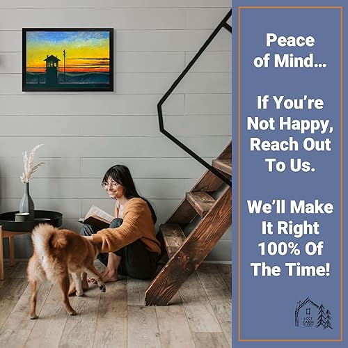 Miniatura 5 de Lost Cabin Railroad Sunset por Edward Hopper  Marco plano negro de lienzo  Reproducción de pintura de obras de arte finas  Póster decorativo