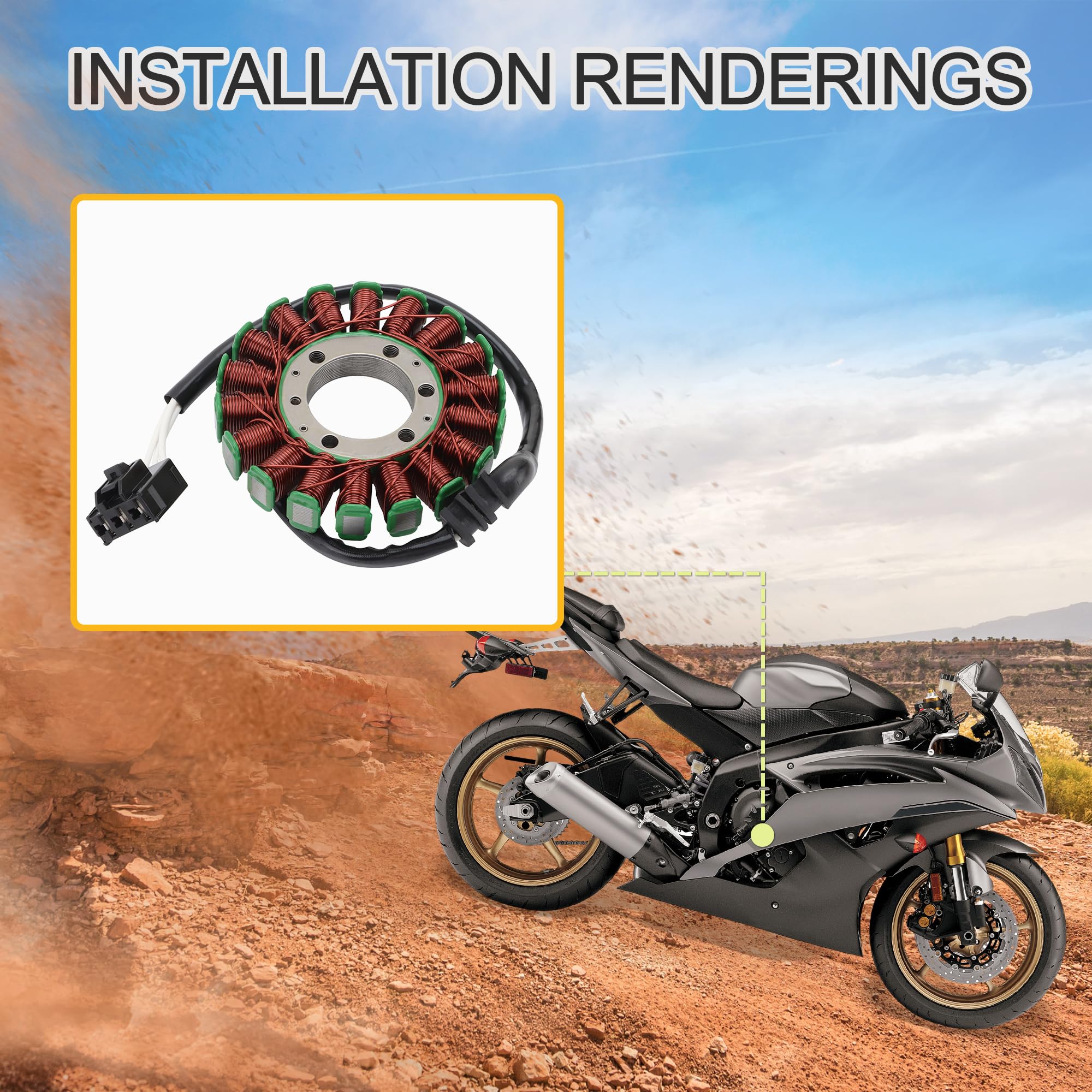 GOOFIT 18 Bobina dello motociclo accessori moto bobina accensione statore magnete Sostituzione per Suzuki DRZ400 400