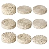 54 Yards Beige Lace Ribbon Vintage Sewing Crochet Ribbon Trimming for DIY Scrapbooking Wedding Crafts Supply (Beige)