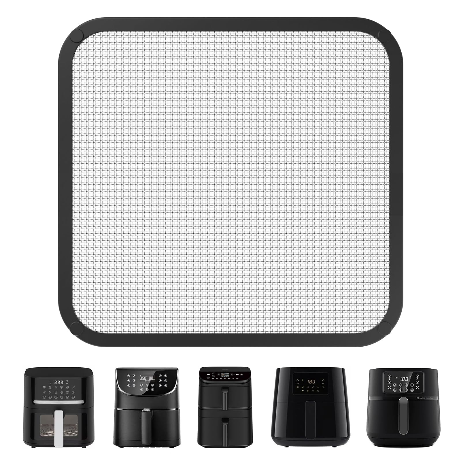 Vicloon Magnetic Stainless Steel Splash Guard, Fine Mesh Grease Splash Guard, Splashs Guards Hot Air Fryer Airfryer Accessories Compatible with Cosori 5.5L, 6.0L, and 6.2L, Philips HD9285 and HD9270