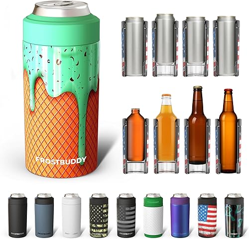 Miniatura 26 de Frost Buddy - Enfriador de latas universal Buddy, se adapta a todos, para botellas regulares de 12 y 16 onzas o de tamaño delgado, acero inoxidable