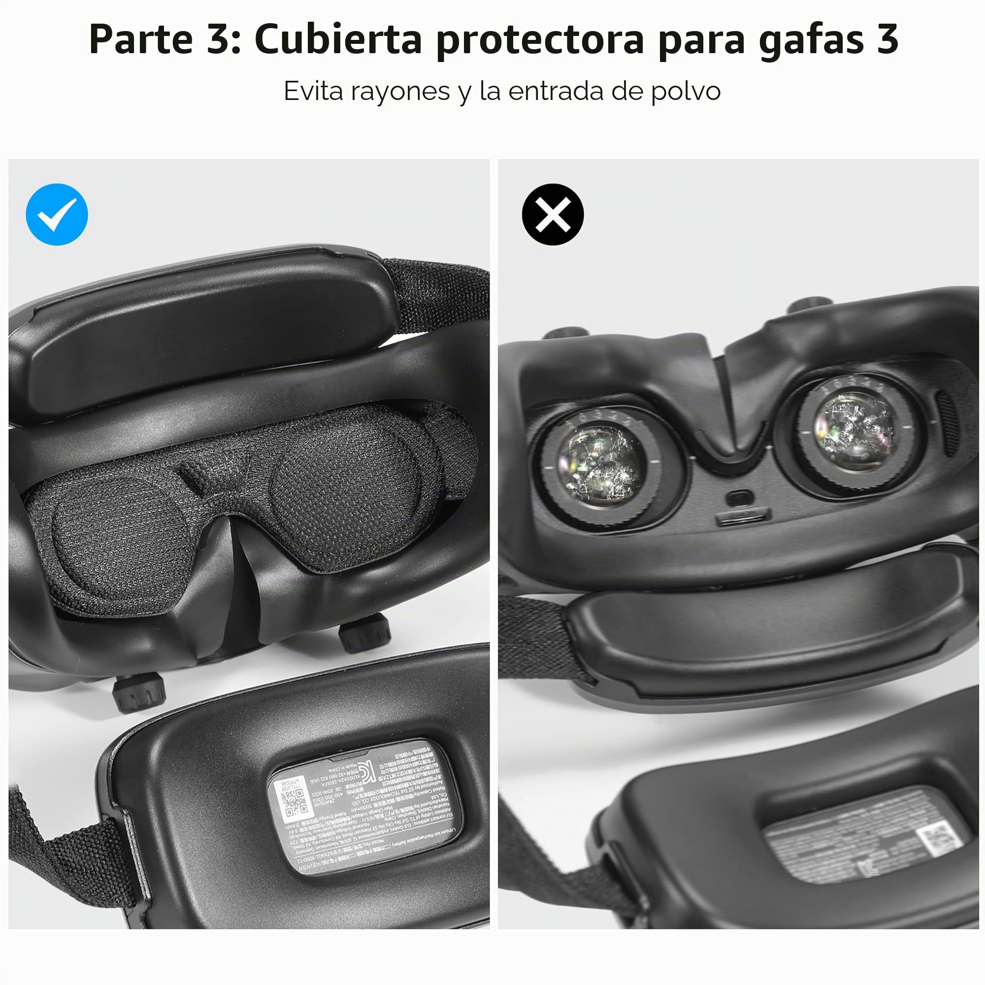 FPVtosky 3-IN-1 - Accesorios de protección para DJI Avata 2: Protección de hélice + protector de lente + cubierta de lente, Negro