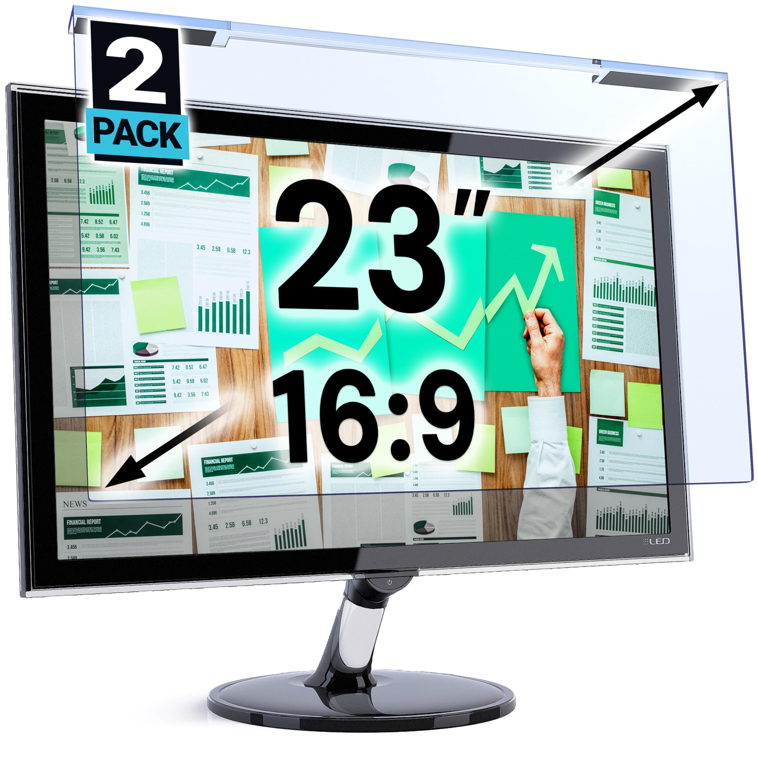 VINTEZ Blue Light Screen Protector for 23 Inch Computer Monitor and Laptop – Anti-UV Blue Light Blocking Film for Desktop PC, Eye Protection Filter,