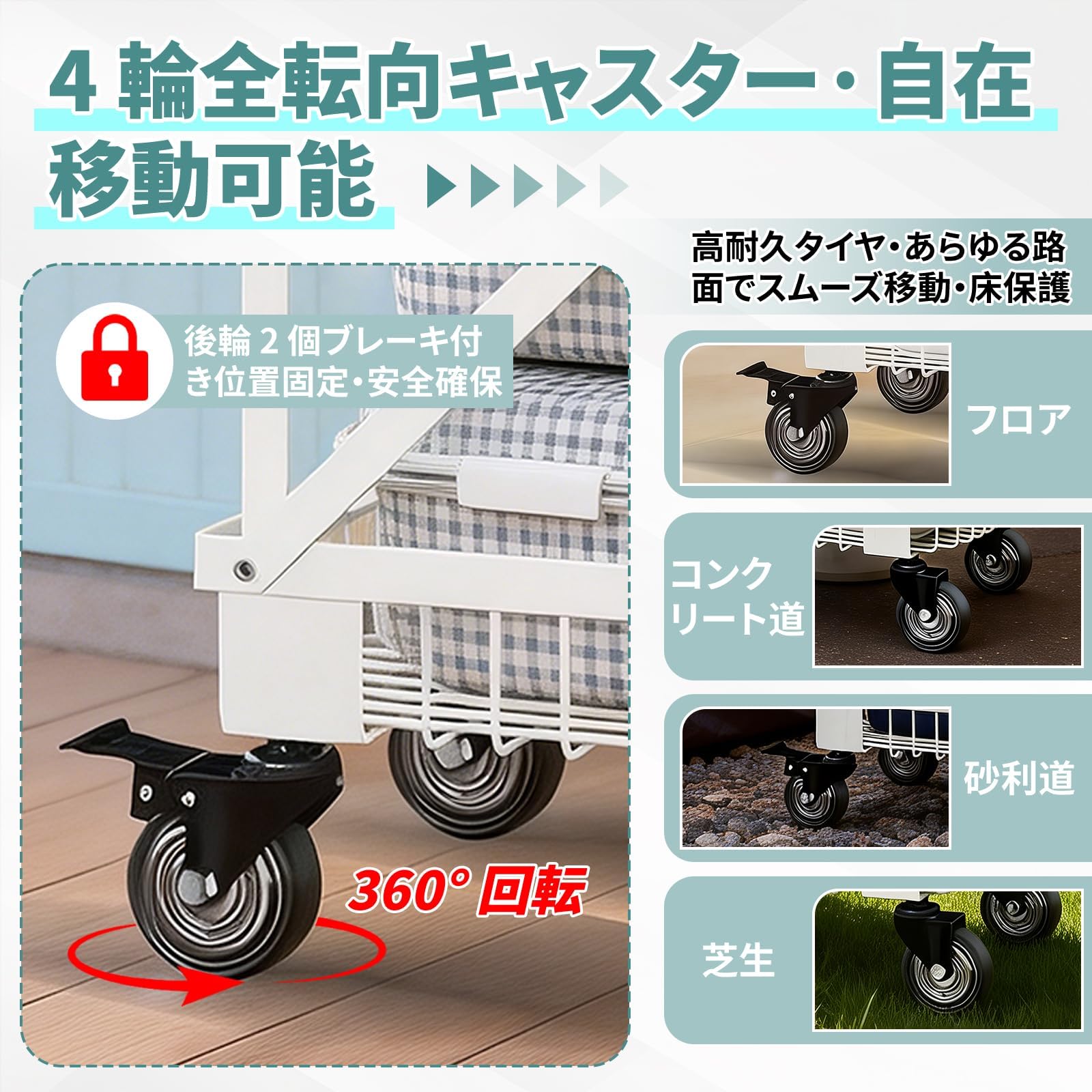Amazon｜耐荷重40kg キッチンワゴン ショッピングカート 折り畳み 大