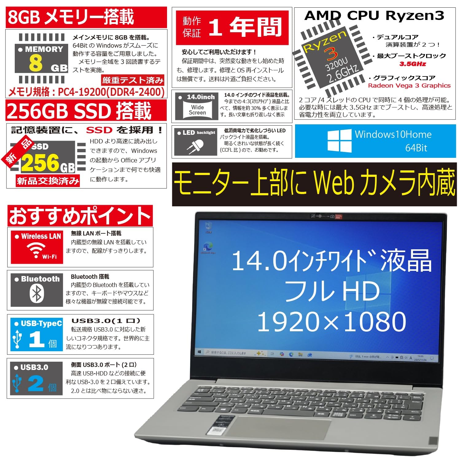 Amazon.co.jp: 中古パソコン IdeaPad S340-14API Windows10 ノートPC 