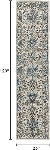 Vista 43 de Mohawk Home Bonilla - Alfombra oriental floral de 5 pies 3 pulgadas x 8 pies, color azul cielo, perfecta para sala de estar, comedor, oficina