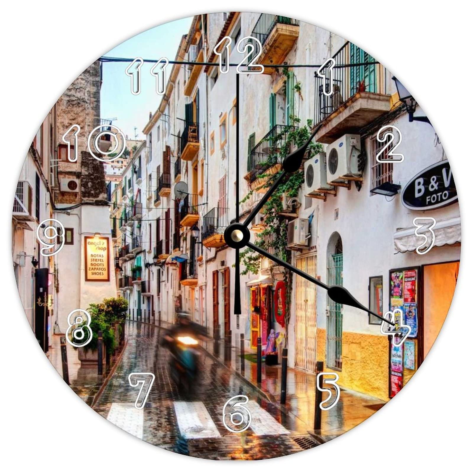 Horloge murale avec patère en bois format vertical Paris