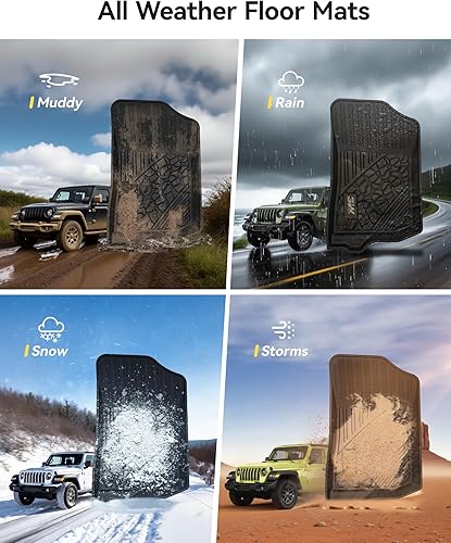 Miniatura 6 de 3W Alfombrillas de suelo y forro de carga para Jeep Wrangler JL 2018-2024 Unlimited de 4 puertas sin subwoofer (no JK o 4XE), revestimiento de suelo