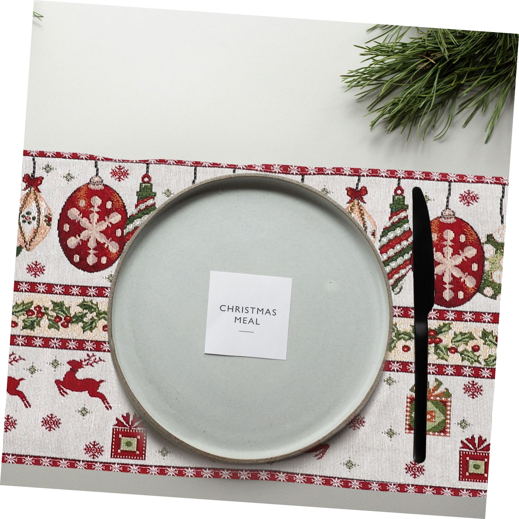 Cabilock 3 Pezzi Di Runner Da Tavolo A Forma Di Ornamenti Natalizi Decorazioni Per Feste Decorazioni Natalizie Tovaglie Di Peluche Tovagliette Ovali Biancheria Da Tavola