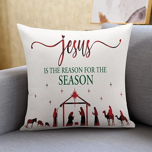 Fundas de cojín para exteriores Jesús es la razón de la temporada, fundas de almohada como regalo para niños, decoraciones de almohada, fundas de