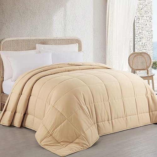 HOMBYS Edredón de tamaño King de 120 x 128 pulgadas, ligero edredón alternativo de plumón para todas las estaciones, relleno de edredón acolchado