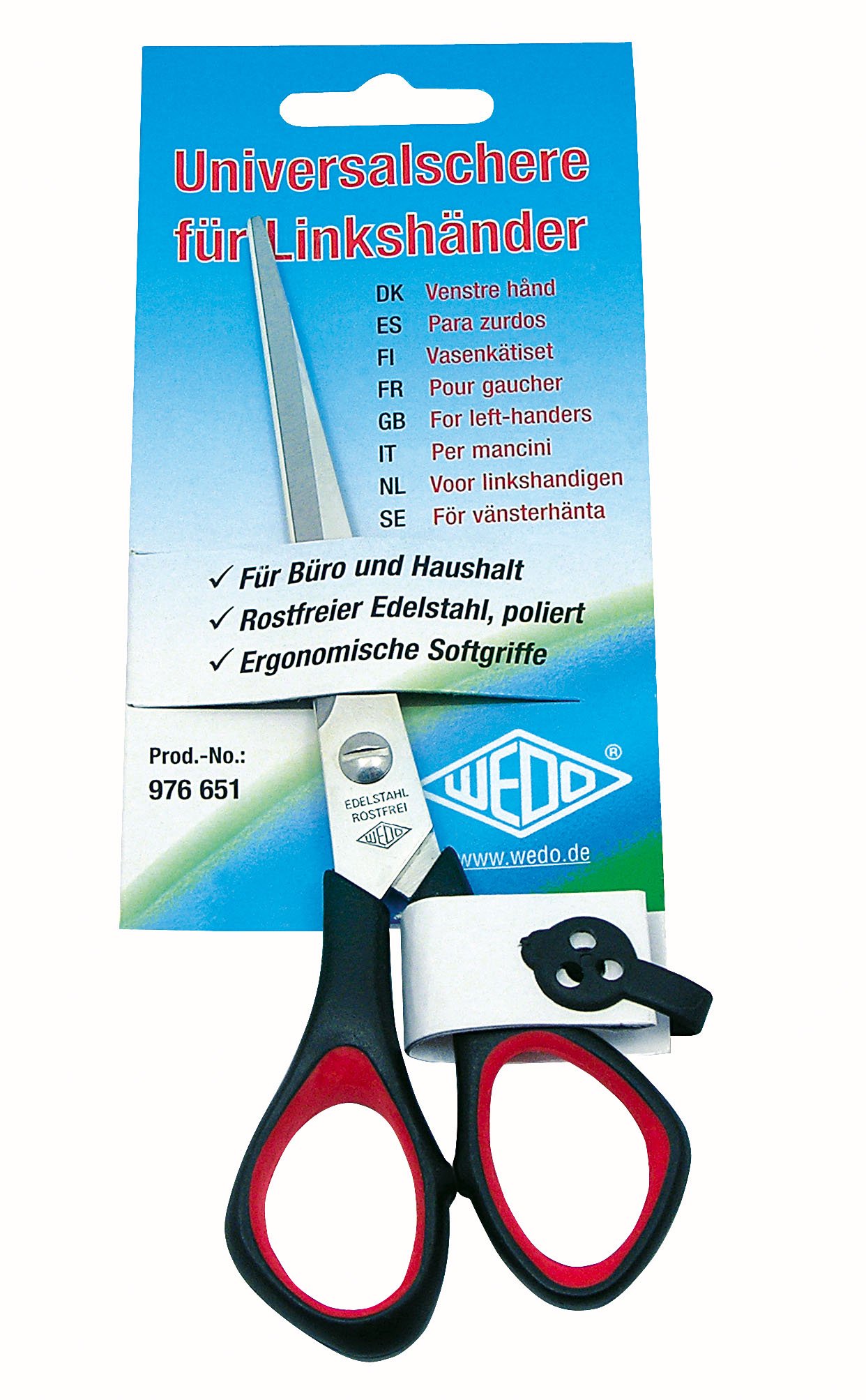 EFCO Universal Lefthander Scissor, Black/Red, 16 cm