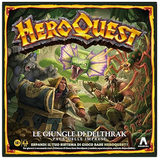 Avalon Hill, HeroQuest, Pack delle Imprese Le Giungle di Delthrak | Giochi per roleplay | Dai 14 anni in su | Per 2-5 giocatori | Per giocare è necessario avere il Sistema di Gioco Base HeroQuest