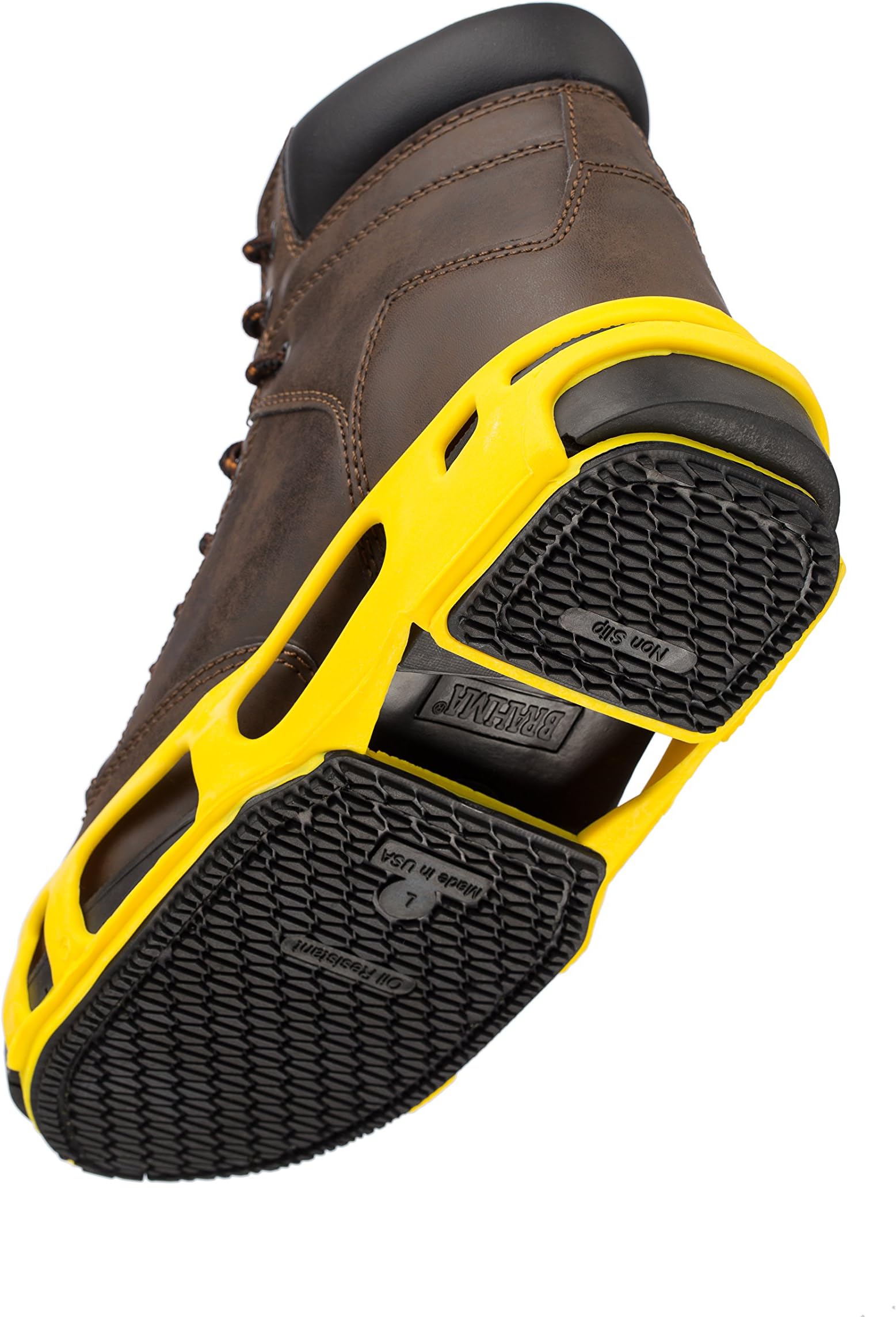 STABILicers Grippers Indoor Anti-Slip Job Safety Traction Slip-Ons, Yellow, Large