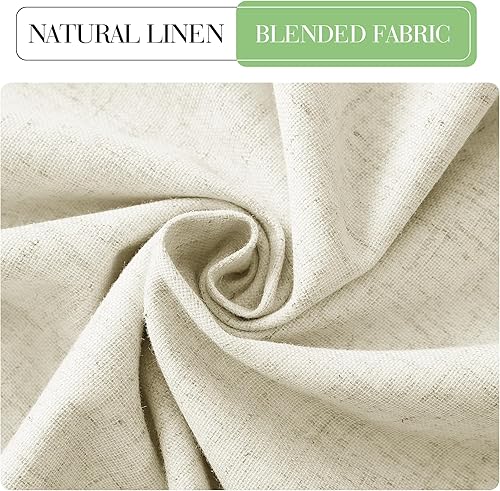 Miniatura 5 de KGORGE Cortinas de puerta 100% opacas con luz lateral de 69 pulgadas de largo para puerta de vidrio, persianas de lino mezclado para puerta