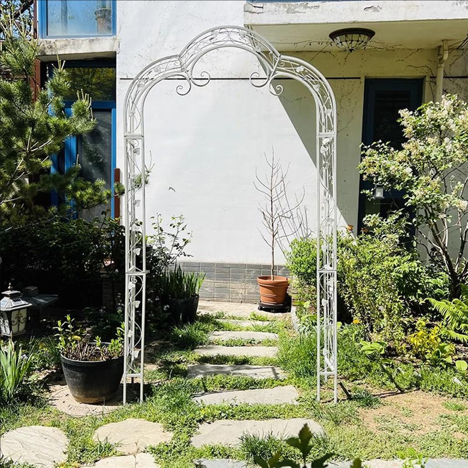 Generisch Gartenbogen 250x140x41 cm aus Metall,Hochzeitsbogen,Rankhilfe für Kletterpflanzen,Rostfreie Pergola für Gartenparty & Hochzeitsdeko,Elegantes Design für Garten oder Terrasse