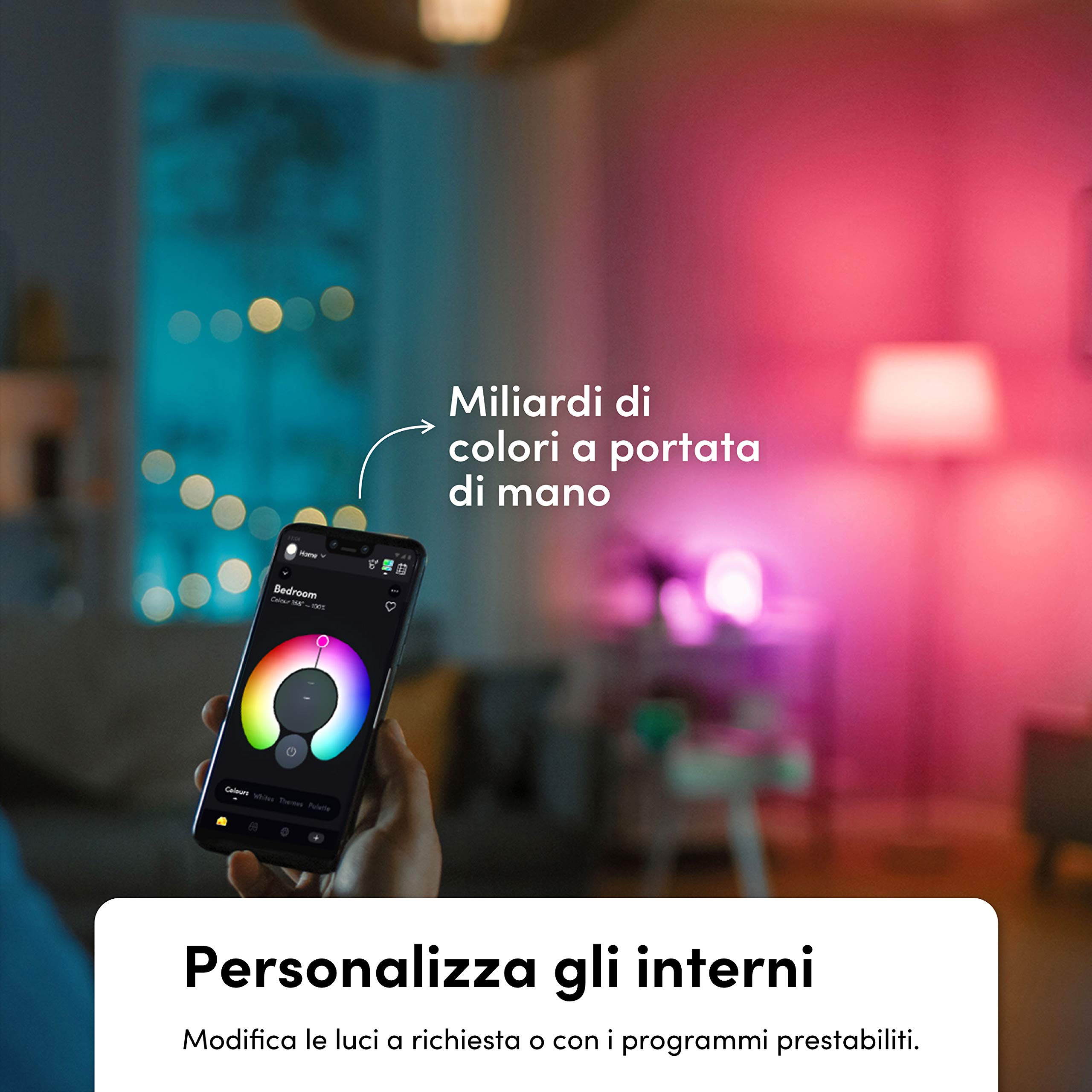 LIFX Colour A60 1000 lumen [E27], Miliardi di colori e bianchi, Lampadina LED Wi-Fi Smart, Non necessita di alcun ponte, Compatibile con Alexa, Hey Google, HomeKit e Siri