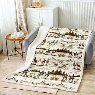 Homemissing Manta de forro polar para niños, diseño de cactus y rodeo, tamaño Queen, 90 x 90 pulgadas, para niños, niñas, adolescentes, rodeo, cactus, manta de felpa con diseño grunge, color marrón