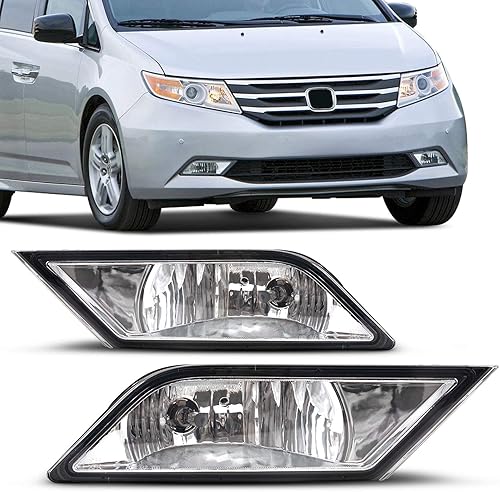 Faros antiniebla compatibles con Honda Odyssey 2011 2012 2013 faros antiniebla de repuesto lente transparente estilo OE H11-12V55W