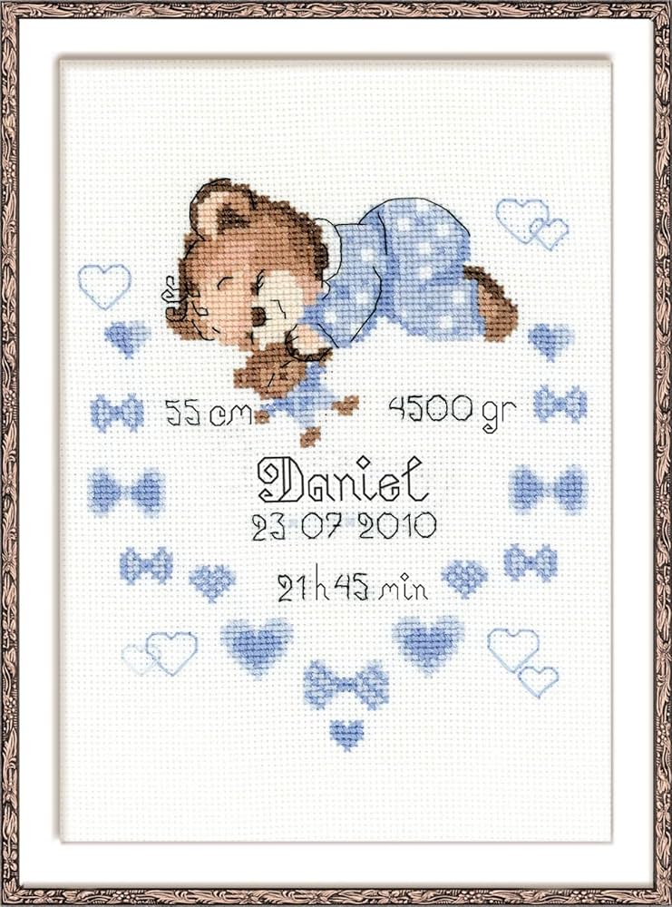 Amazon.com: RIOLIS - Boys Birth Announcement 1124, Cross Stitch Kits 7 Amazon.com: RIOLIS - Boys Birth Announcement 1124, Cross Stitch Kits 7