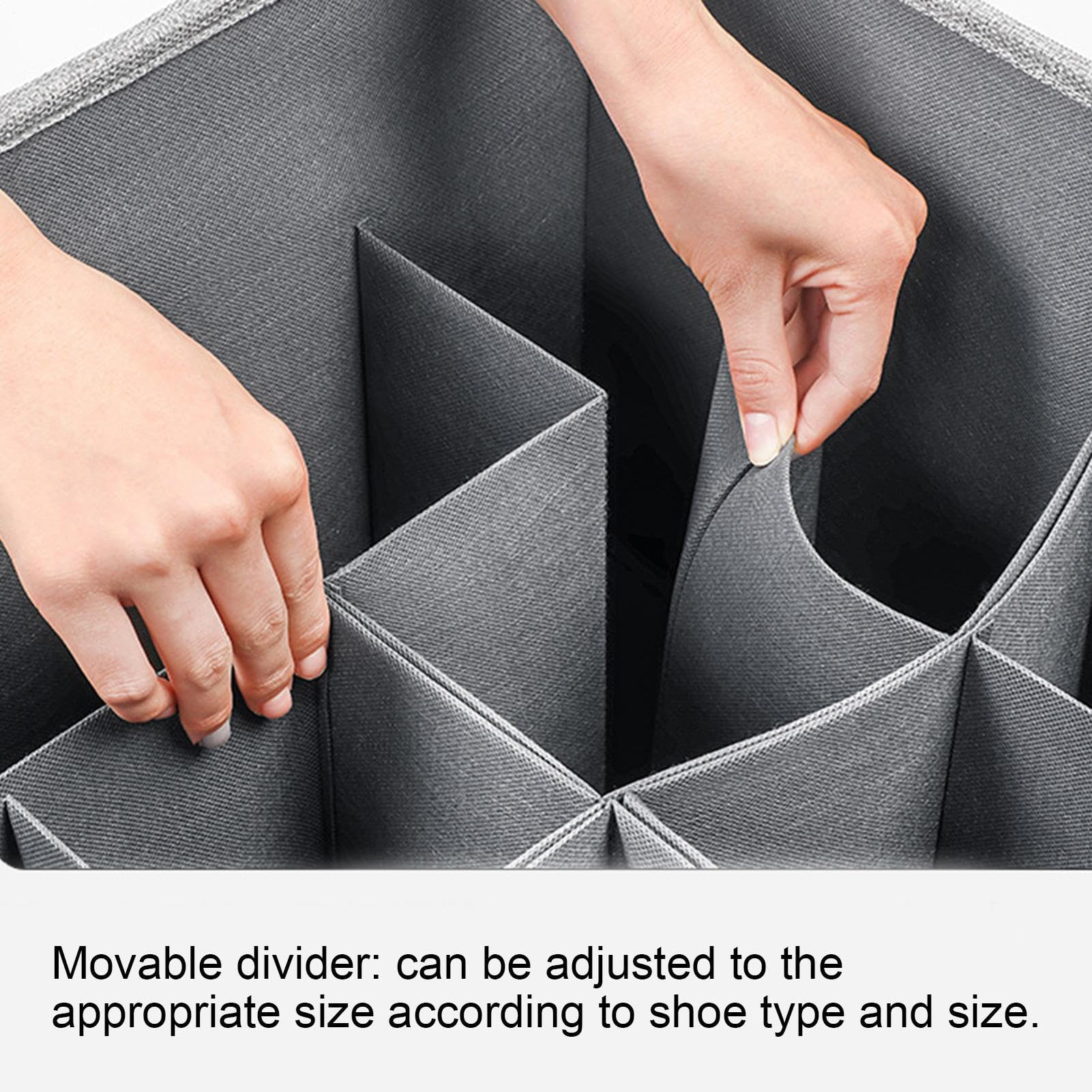 Organizzatore per Calzature con Scomparti Supporto Inferiore con Copertura | Divisori Regolabili Maniglie per Risparmio Spazio per Calzature in Pelle e Tela, Stivali, Coperte,