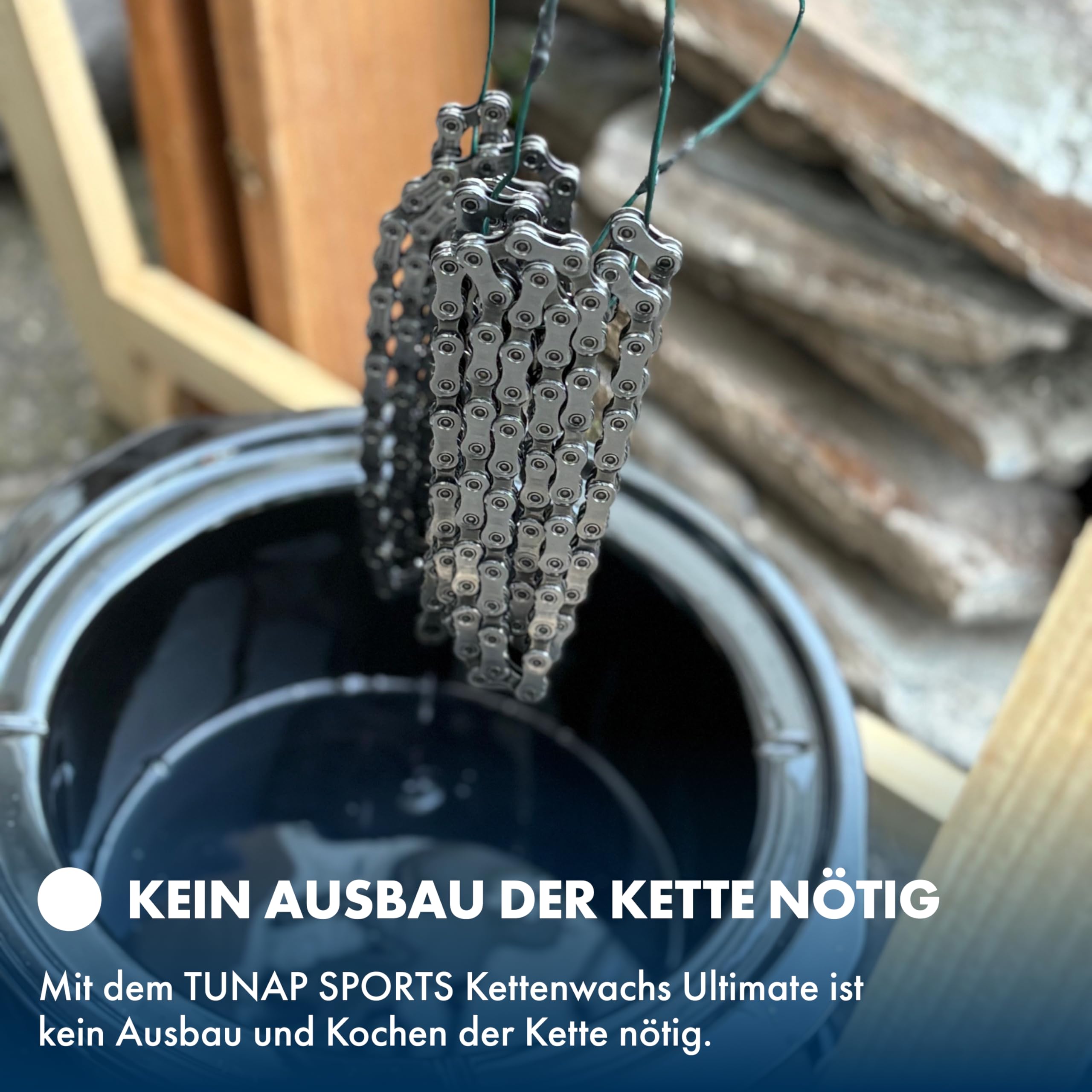 TUNAP SPORTS Flacone contagocce Ultimate – 100 ml | Matrice di cera grassa con particelle di ceramica per catene di biciclette | E-Bike Ready | Made in Germany