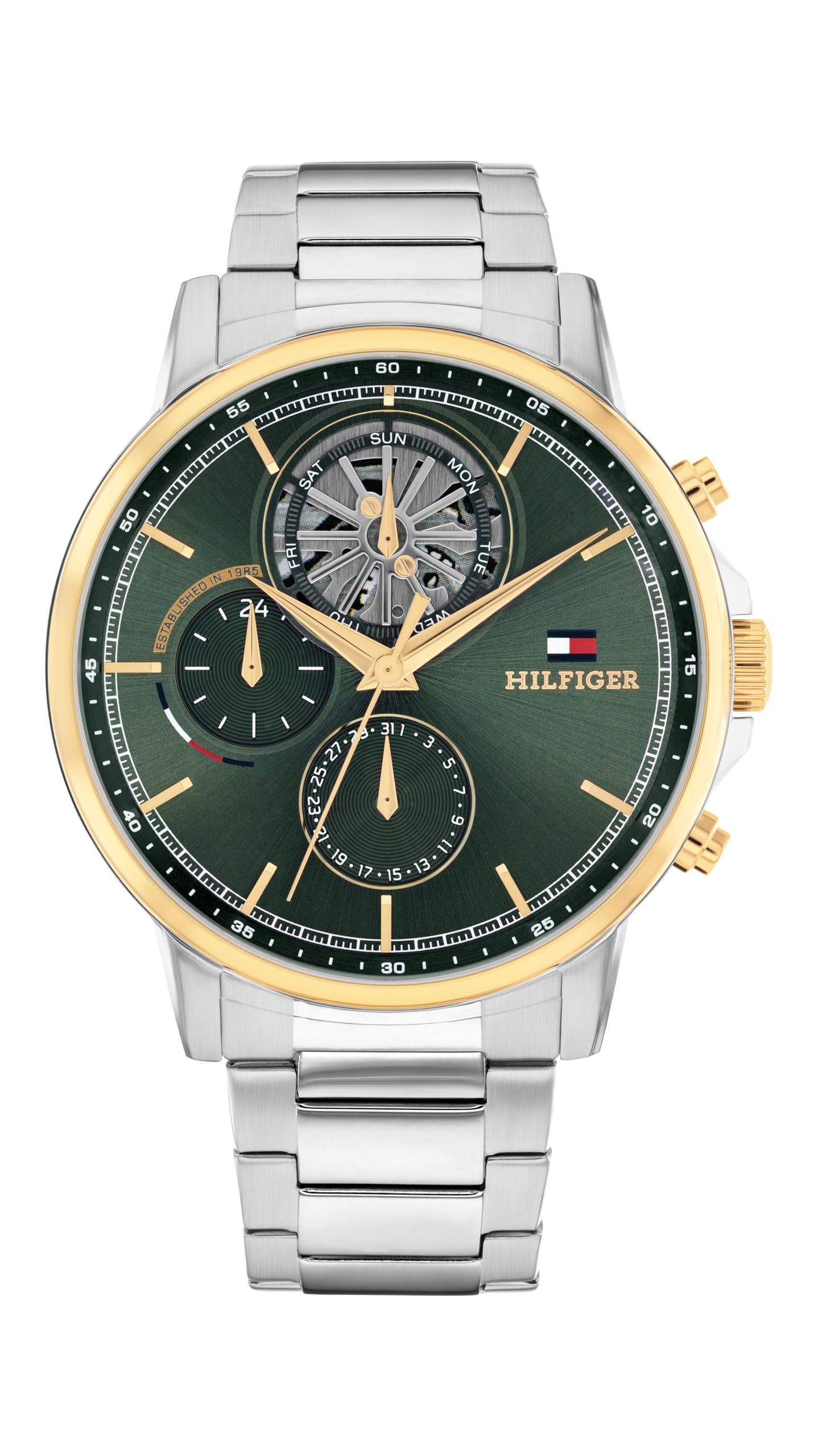 Tommy Hilfiger Analogue Multifunction Quartz Watch for Men with Silver Stainless Steel Bracelet - 1710735