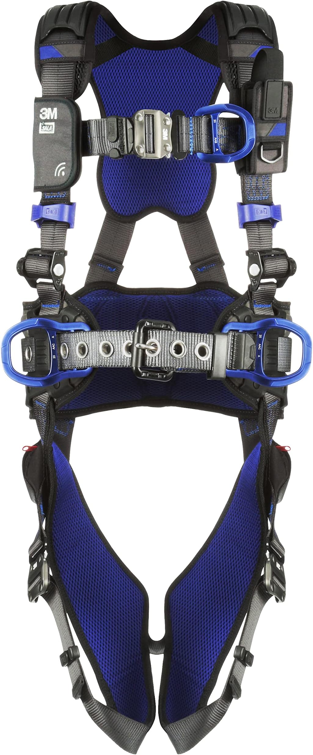 3M 1113154 DBI-SALA ExoFit X300 Comfort Construction Climbing Positioning Safety Harness Fall Protection, Aluminum Back, Front, Hip D-Rings, Auto-Locking Quick Connect Leg and Chest Buckles, Medium