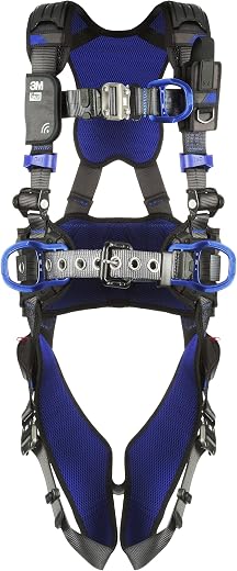3M 1113151 DBI-SALA ExoFit X300 Comfort Construction Climbing Positioning Safety Harness Fall Protection, Aluminum Back, F...