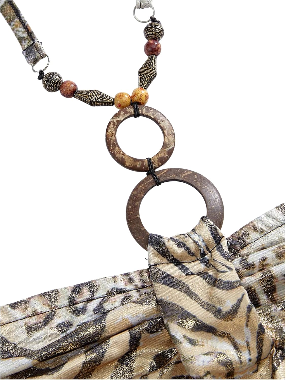 SOLY HUX Women's Leopard Print Halter Top Y2k Ruched Tie Backless Sleeveless Slim Fit Going Out Tops - Image 3