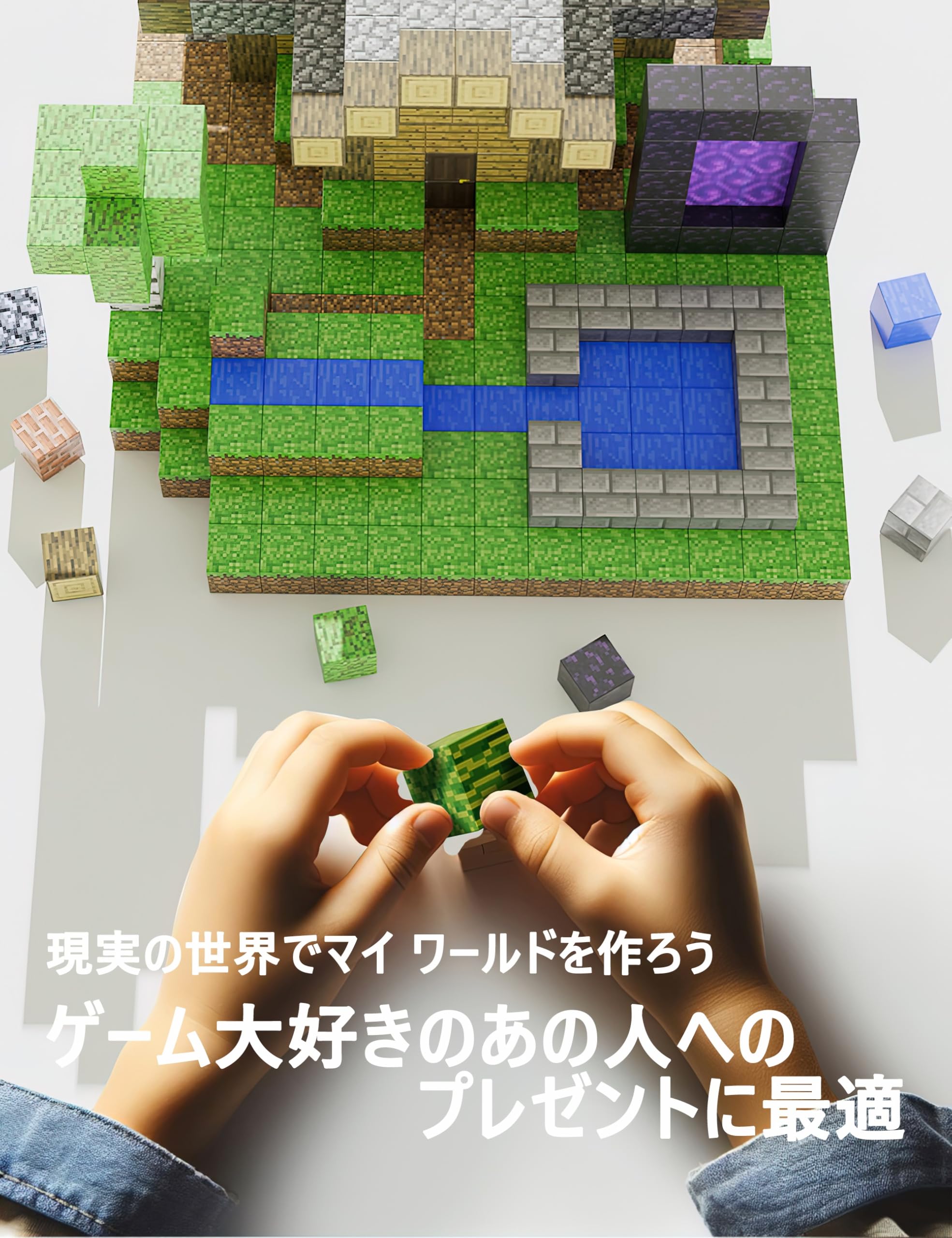 Amazon.co.jp: マイクラ風 マグネットブロックセット 磁石 おもちゃ