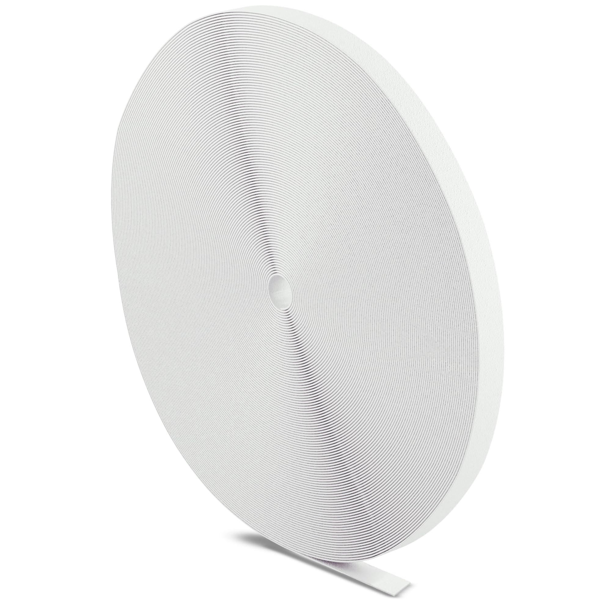 Rotolo Organizer Cavi Double Face a Strappo - Fascetta Cavi a Rotolo - Rotolo Ordina Cavi in Velour di Qualità - LTC ROLL STRAP - 25 m x 16 mm - Bianco - PRO 1220