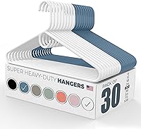 Vista 62 de Neaties Perchas de ropa súper resistentes, paquete de 20 (24 unidades), fabricadas en los Estados Unidos, capacidad de 10 libras, perchas