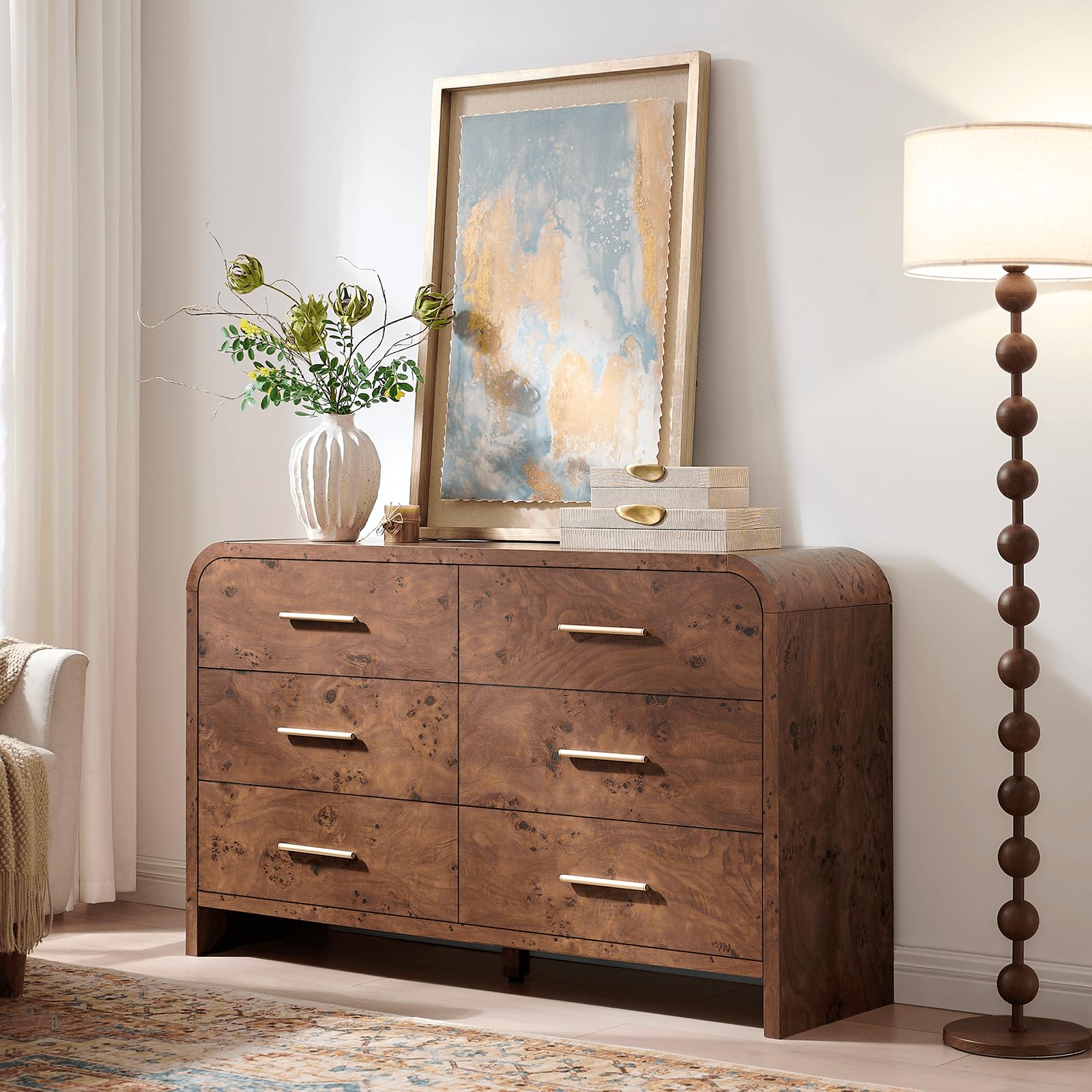 EliteSet Curved 6 Drawer Dresser