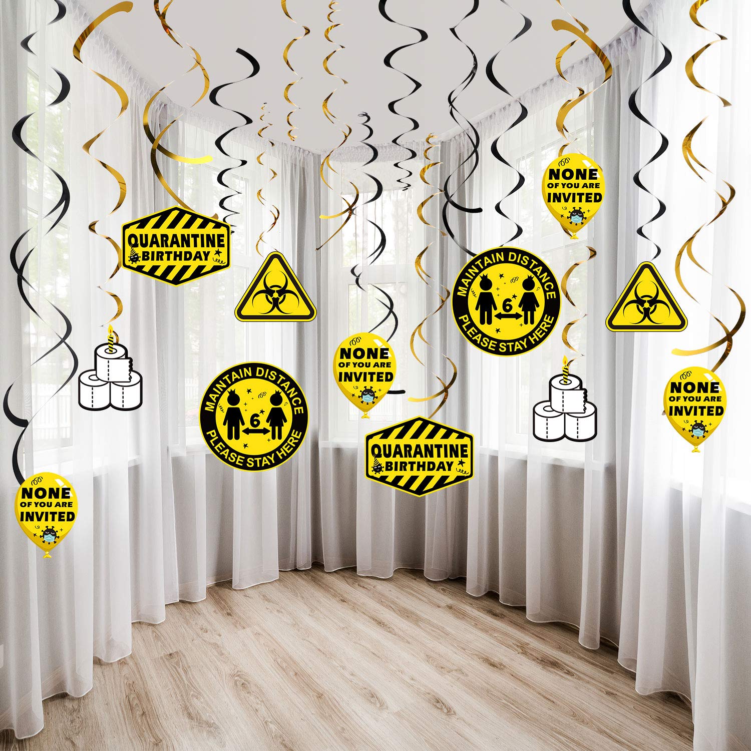 Buy Quarantine Birthday Party Decorations, Quarantine Theme Party Sign