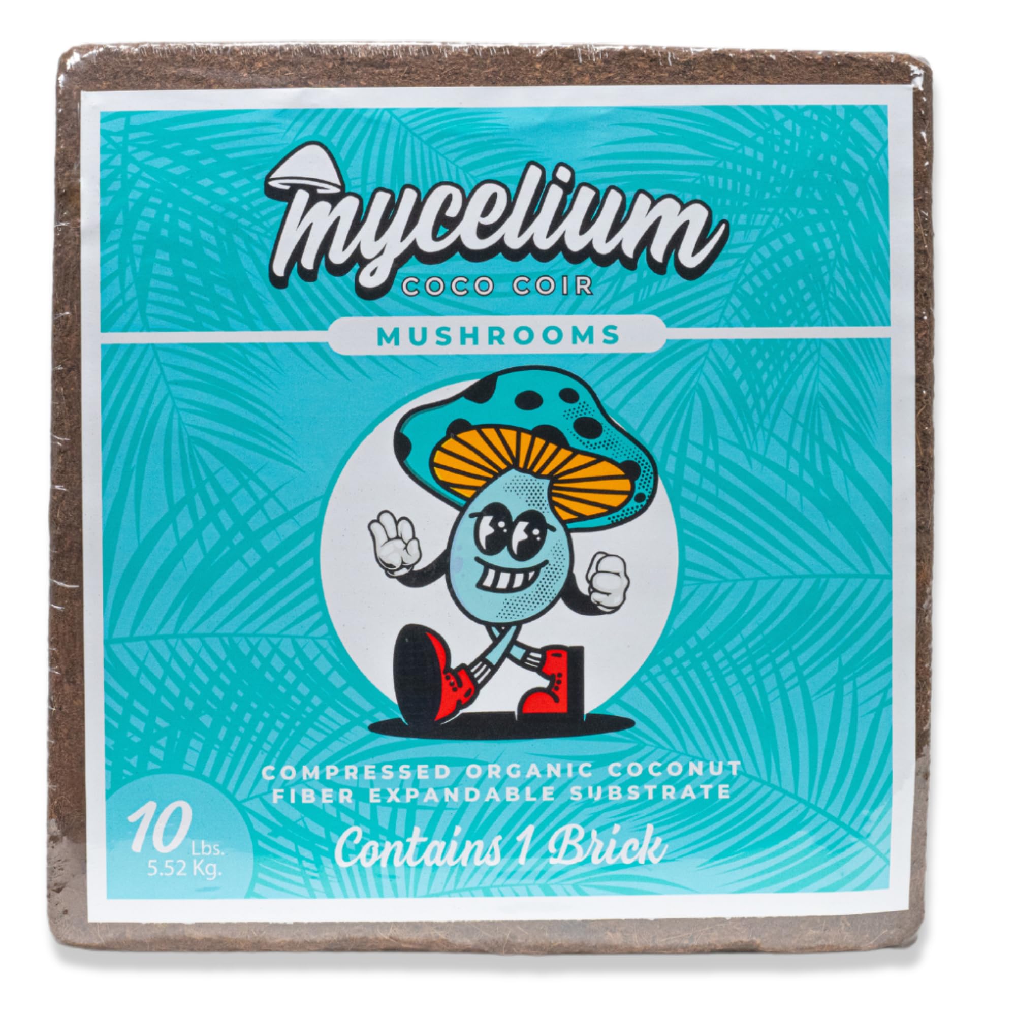 Mycelium Coco Coir Brick Mushroom Growing Kit I Expandable Organic Coconut Fiber Substrate I Indoor Mushroom Cultivation for Starter & Pro Home Growers I OMRI Certified & Non-GMO, 10lbs