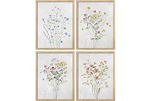 Elegant Framed Flower Wall Art: Artistic Botanical Nature Decor for Home