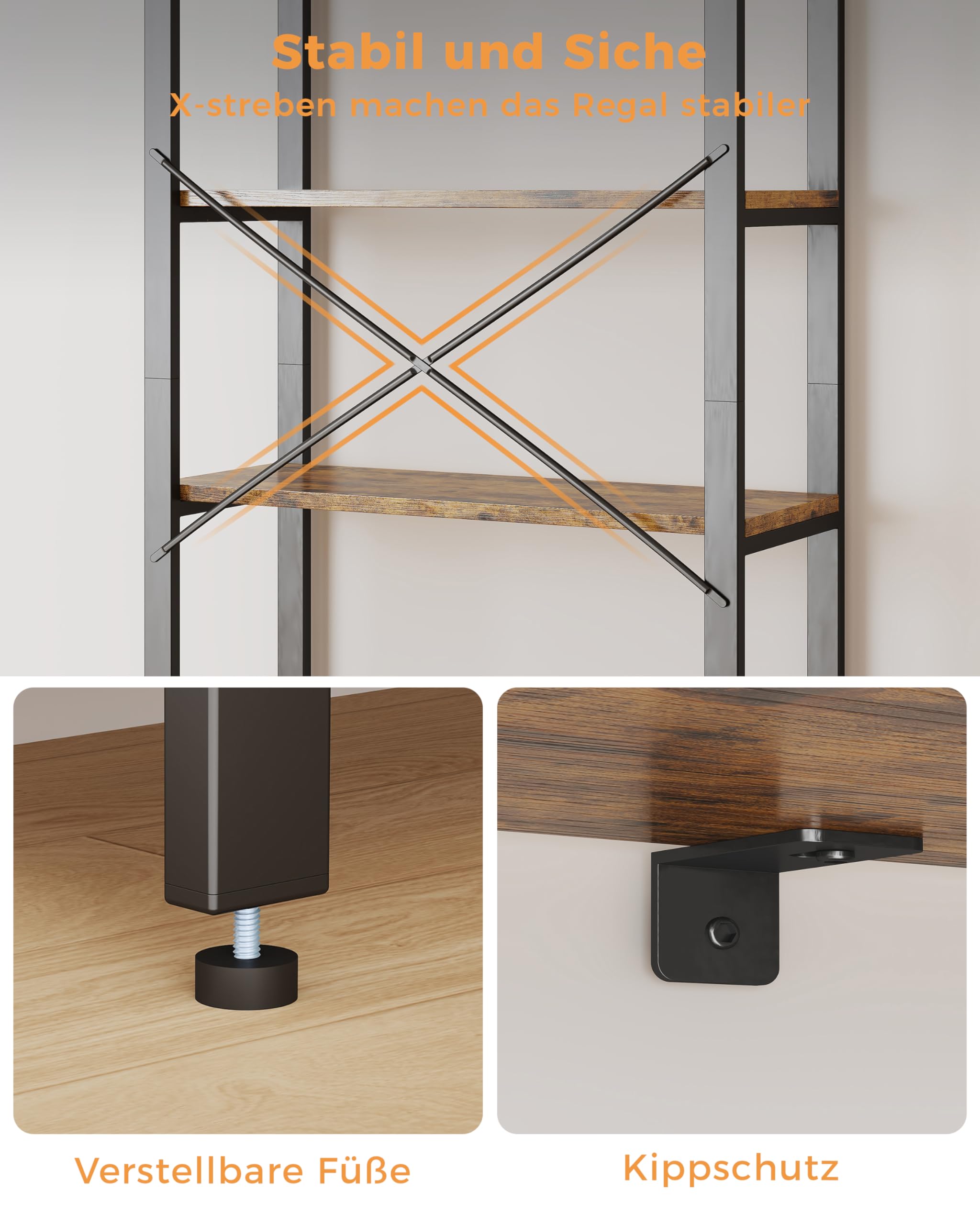 IRONCK Lot De 2 étagères Et Bibliothèques Sur Pied à 6 Niveaux - 177,8 Cm De Haut - Bibliothèque De Décoration D'intérieur Pour Maison, Bureau, Salon, Chambre à Coucher, Blanc