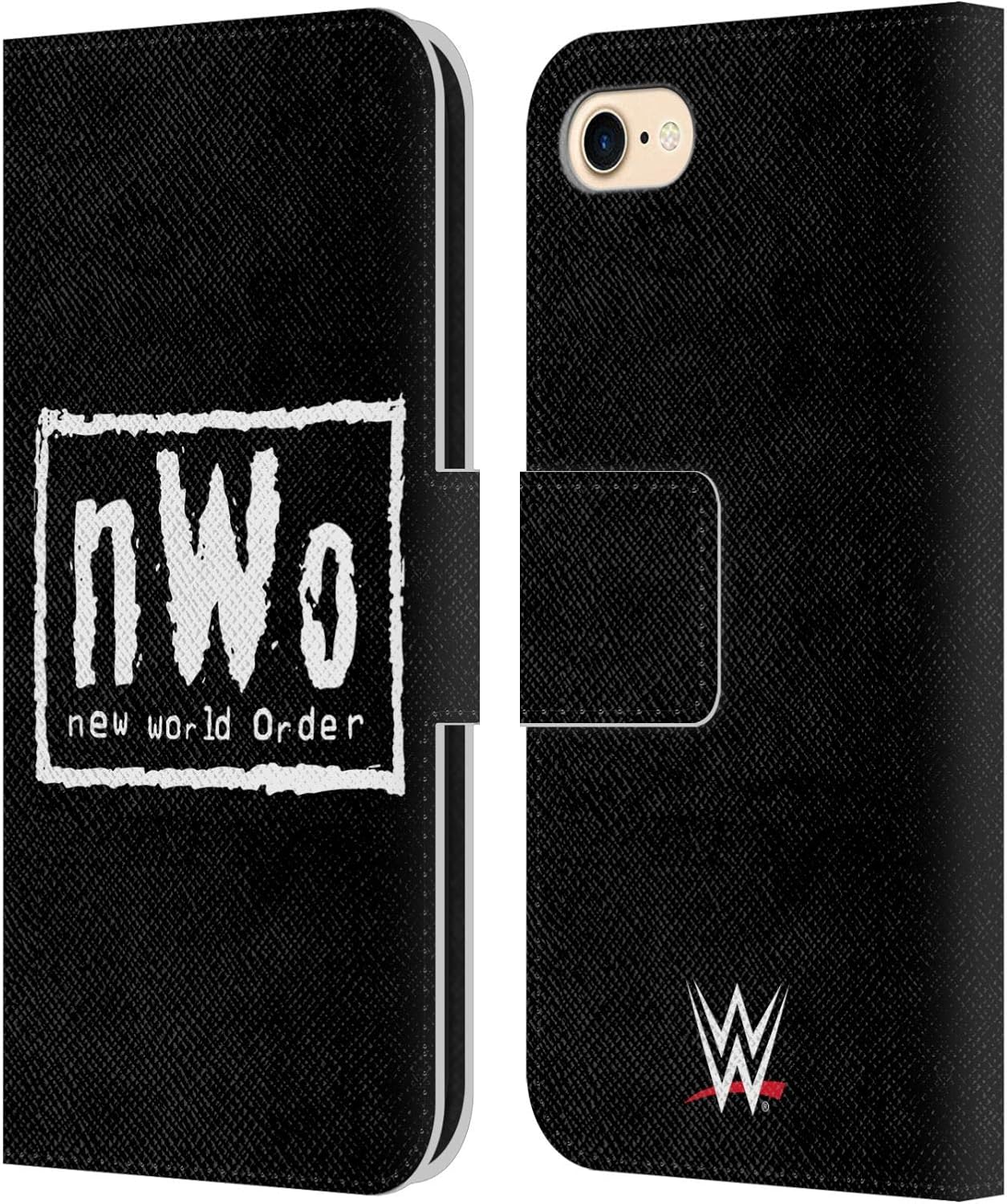 Head Case Designs Officially Licensed WWE New World Order Black & White Superstars 7 Leather Wallet Case Compatible with Apple iPhone 7/8 / SE 2020 & 2022