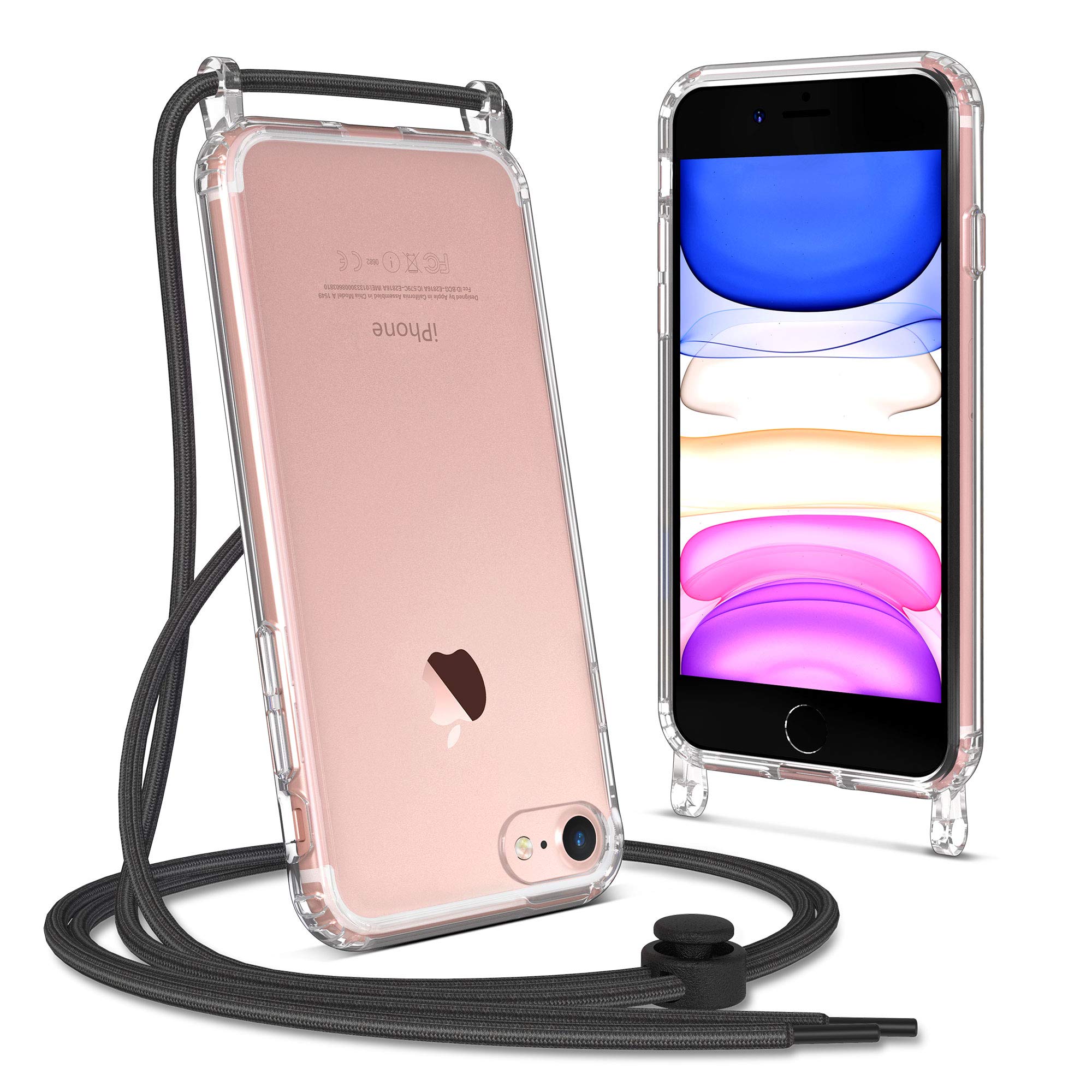 Coque Silicone TPU Bumper Etui Housse avec Cordon Réglable Téléphone