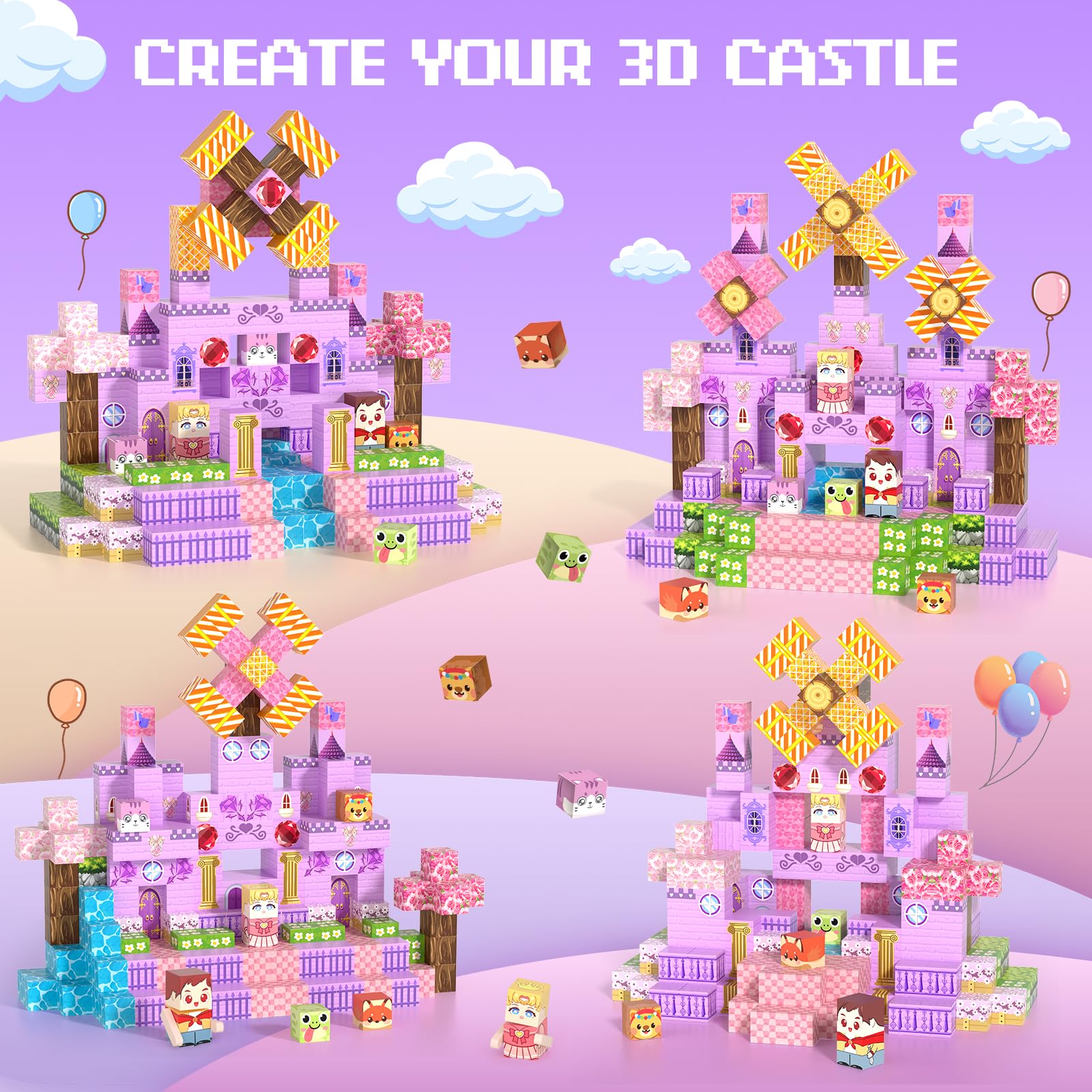 Bloque de construcción magnético para niñas 200 pcs