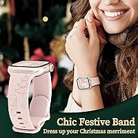 Vista 122 de Christmas Gift Compatible with Christmas Apple Watch Bands for Women 49mm 46mm 45mm 44mm 42mm, Soft Silicone Santa Claus for Apple Watch Ultra 3