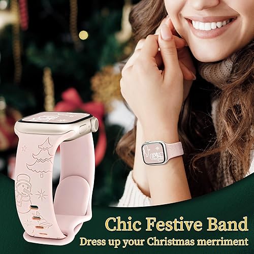 Miniatura 122 de Christmas Gift Compatible with Christmas Apple Watch Bands for Women 49mm 46mm 45mm 44mm 42mm, Soft Silicone Santa Claus for Apple Watch Ultra 3