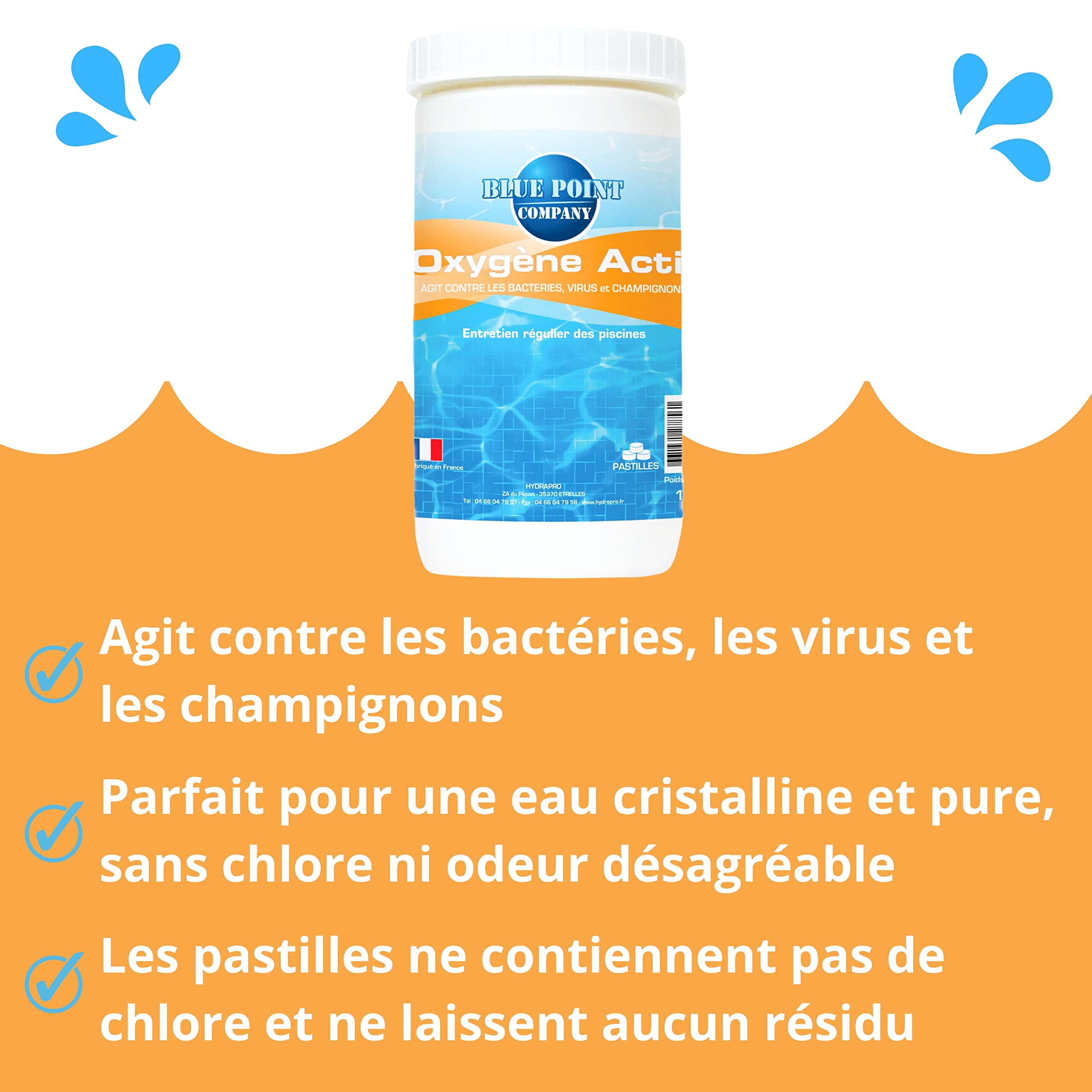 Oxygène Actif pour Spa, Pastilles de 20g, 1KG - Désinfectant Efficace Contre bactéries, Virus et Champignons – Traitement de l’Eau Spa et Piscine sans Chlore