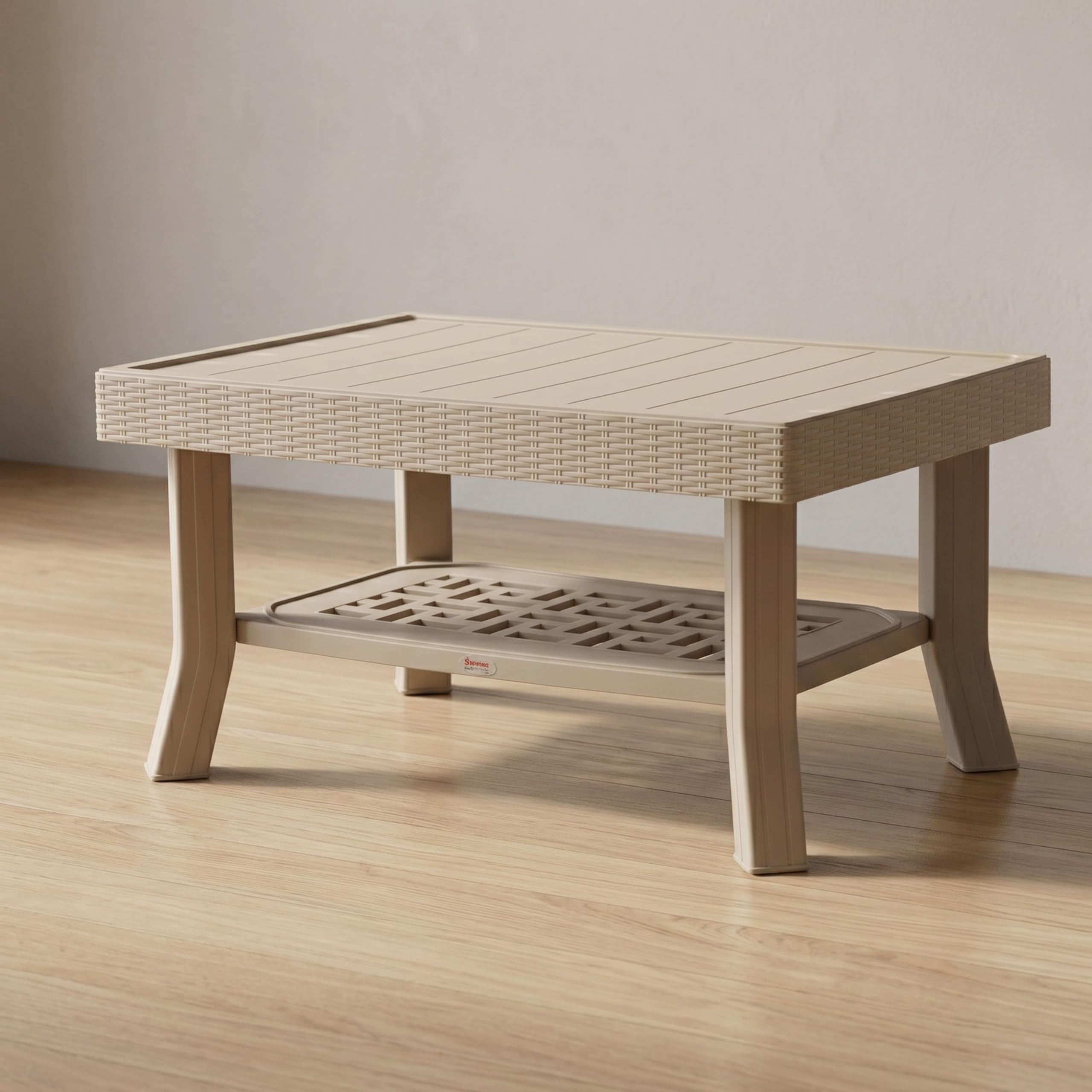 Oaknest Supreme Vegas Plastic Table| Coffee Table for Home and Garden Use| 90X60 Cms| 6 Months Warranty*(Dark Beige)-picture-17