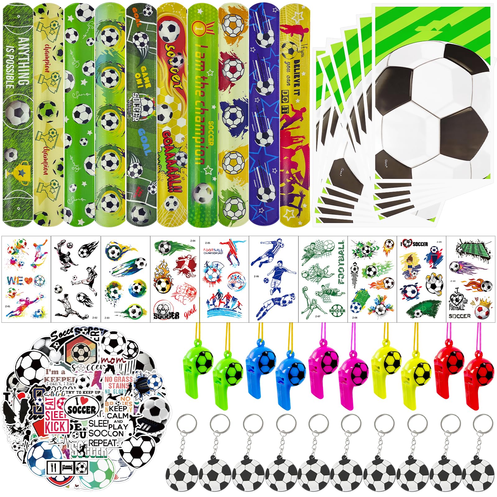 10er Set Fußball-Schlüsselanhänger Für Kinder - Bunte Cartoon-Designs, Perfekt Als Mitgebsel Für Partys