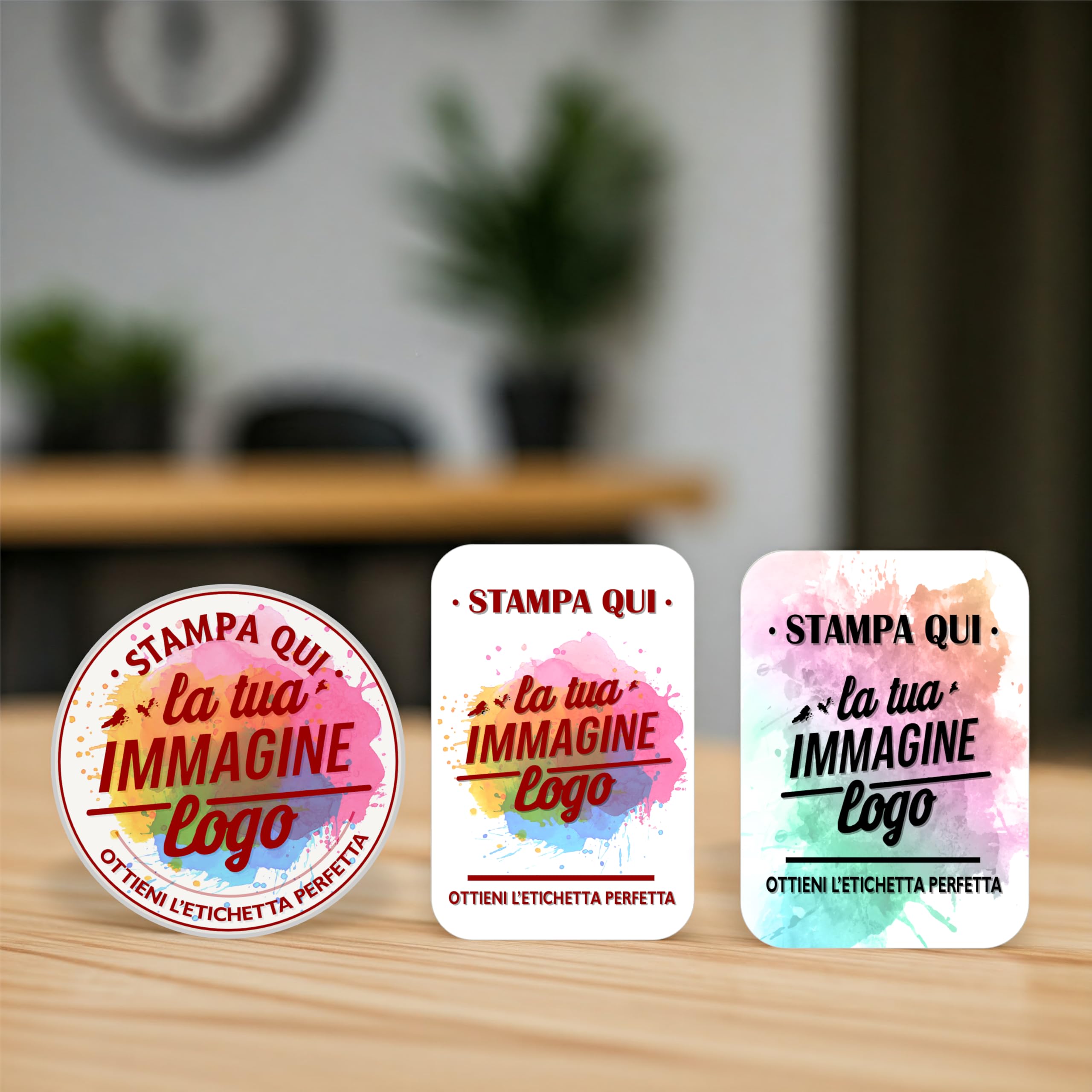 100 Adesivi Personalizzati - Etichette Adesive Personalizzate per Aziende, Sticker Personalizzati Compleanni, Logo - Grafica HD (Rettangolo, 7x5 cm)