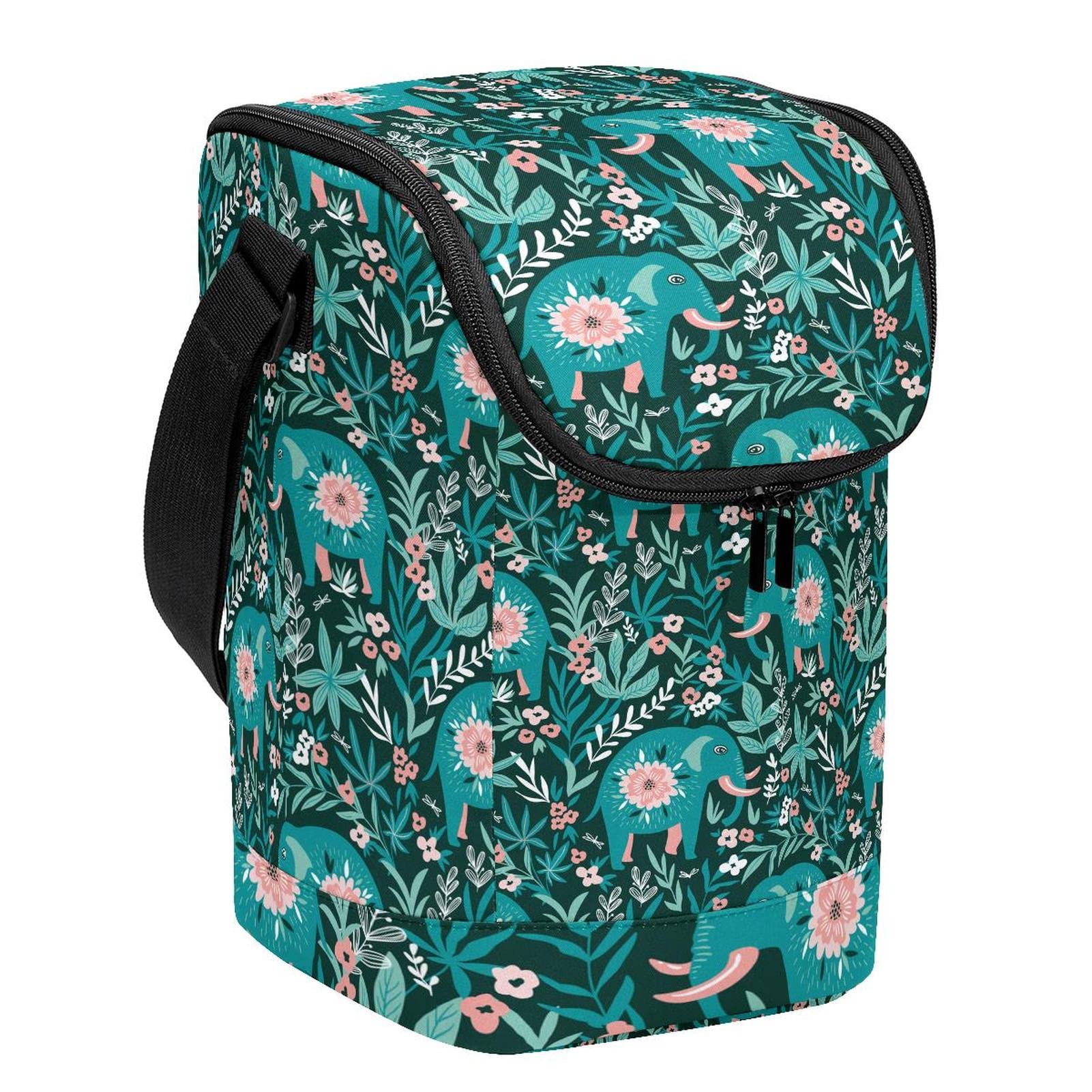 Bolsa de almuerzo de animales para evitar envases desechables, lonchera compacta verde
