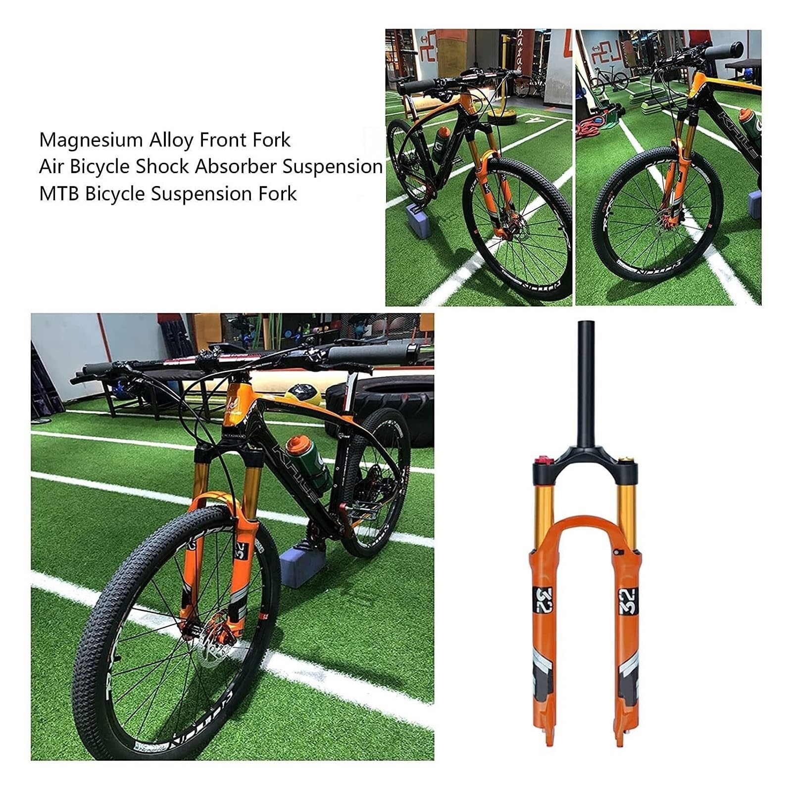Przedni widelec rowerowy 26/27,5/29 cala, ze stopu magnezu, z zawieszeniem, skok 140 mm, szybkozaciskowy oś 9 mm, do roweru górskiego 27,5 cala.