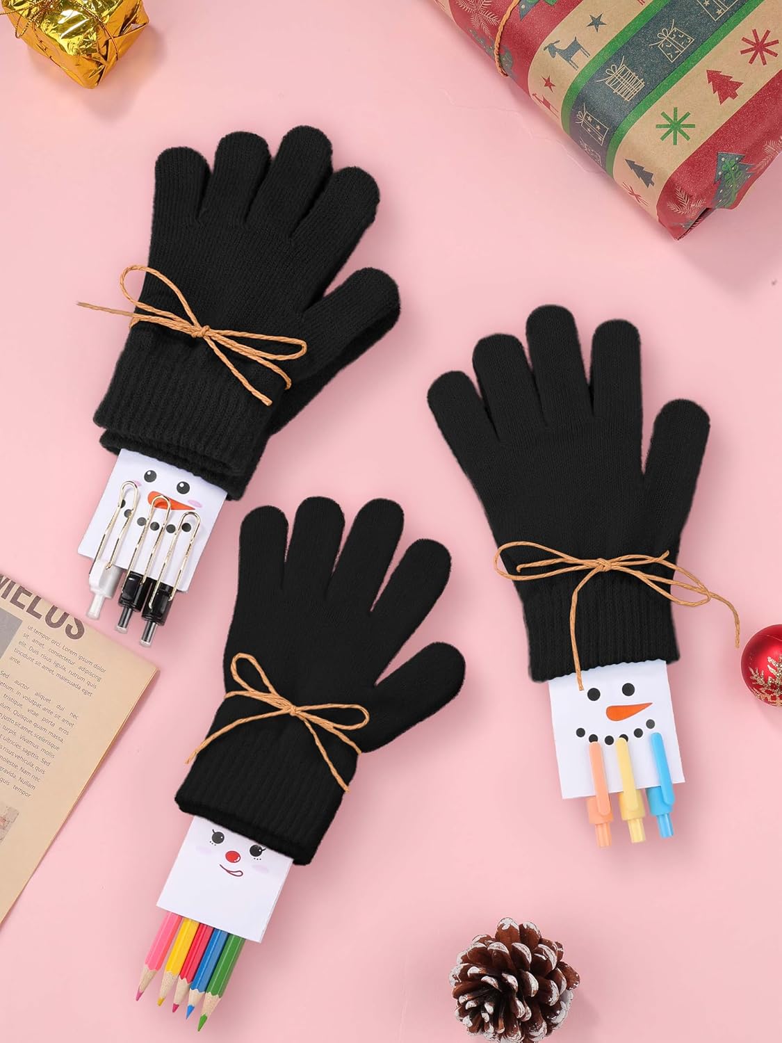 Cooraby 16 Pairs Winter Kids Gloves Warm Toddler Glove for Boys Girls
